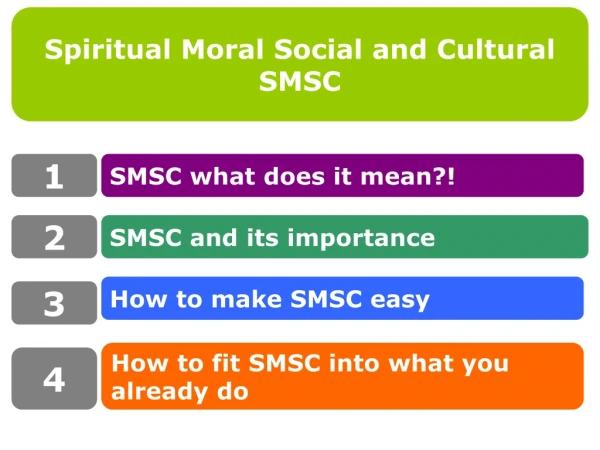 Spiritual Moral Social and Cultural SMSC