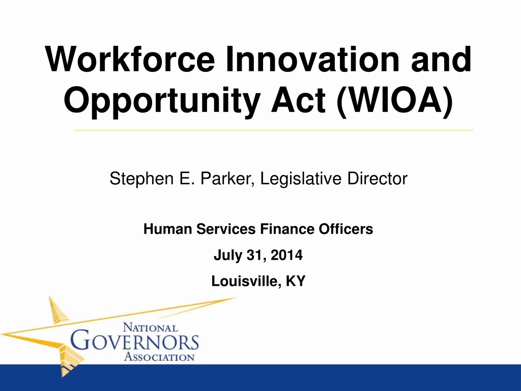 workforce innovation and opportunity act wioa