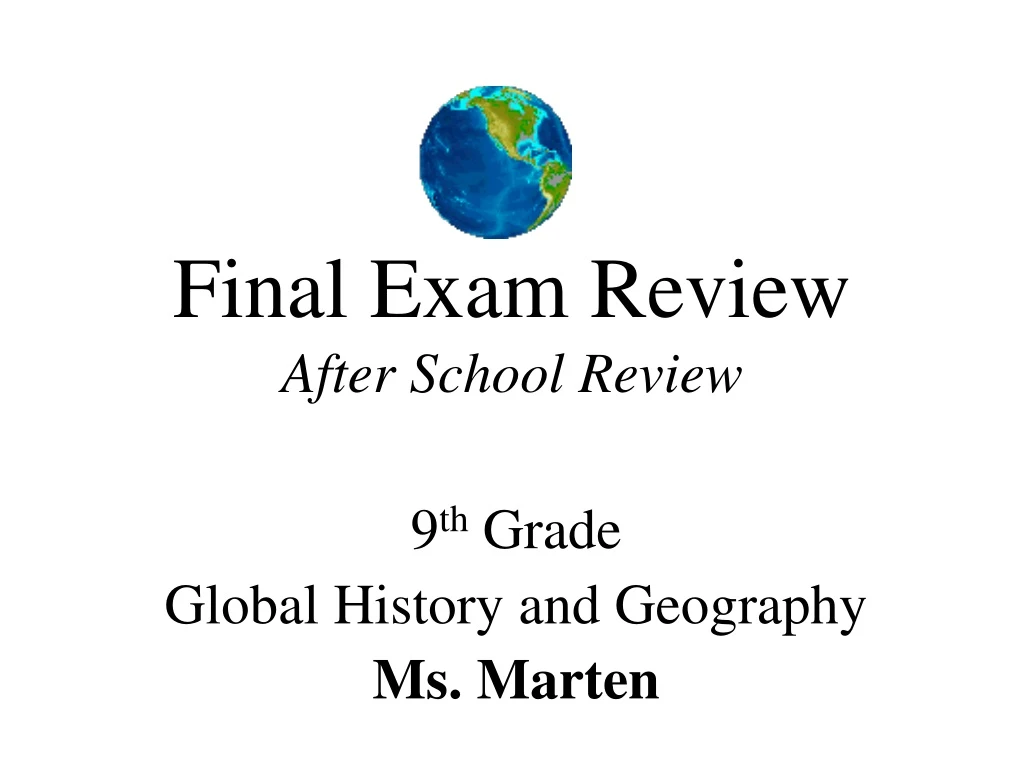 final exam review after school review