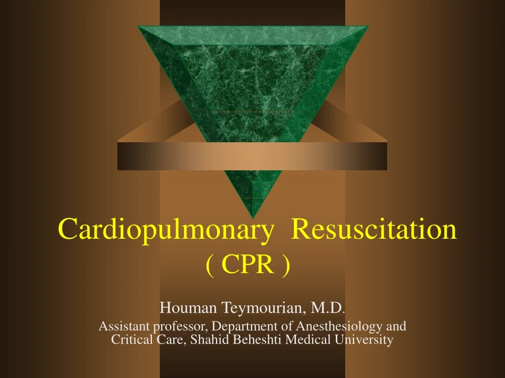 PPT - Cardiopulmonary Resuscitation ( CPR ) PowerPoint Presentation ...