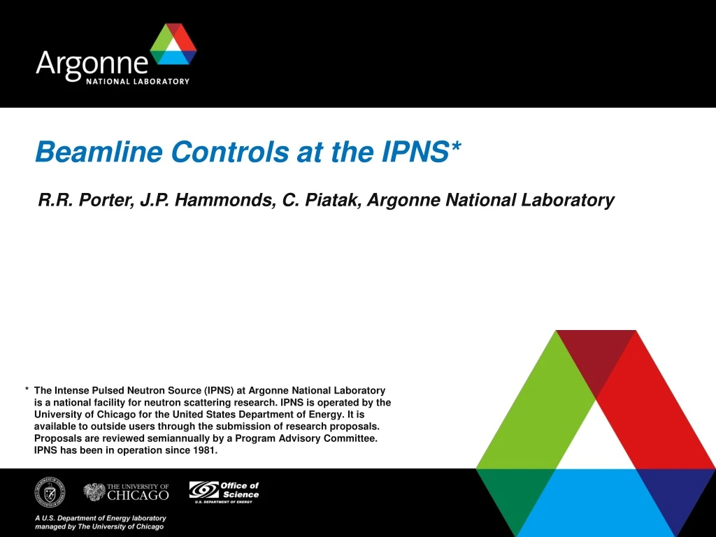 beamline controls at the ipns