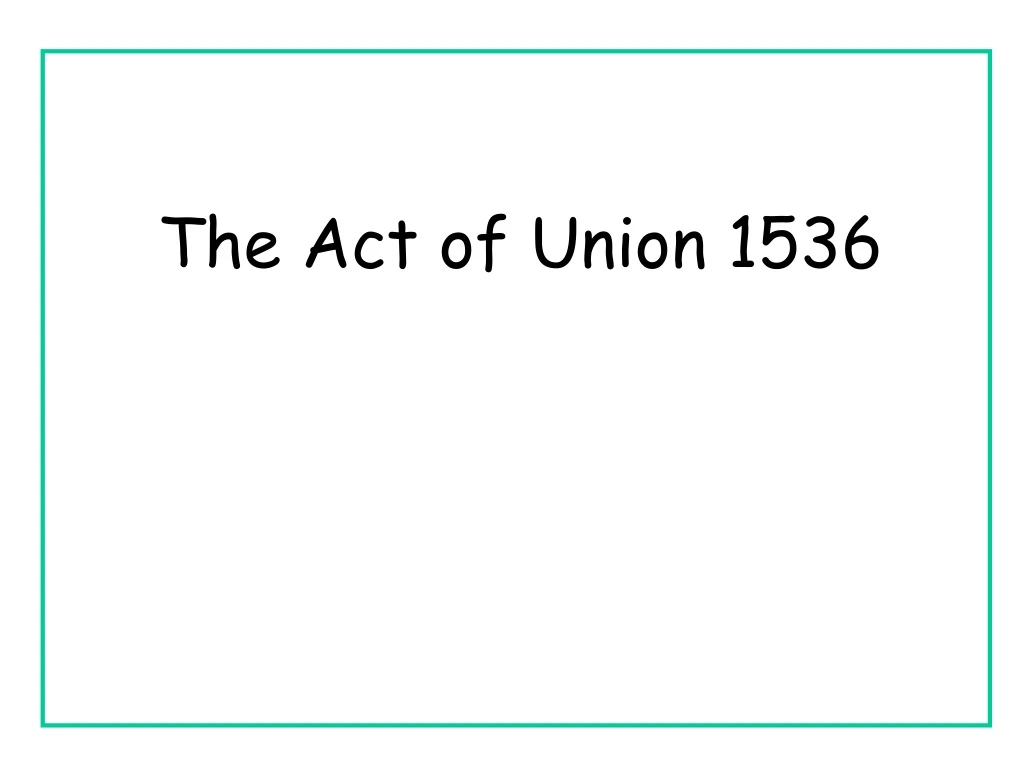 the act of union 1536