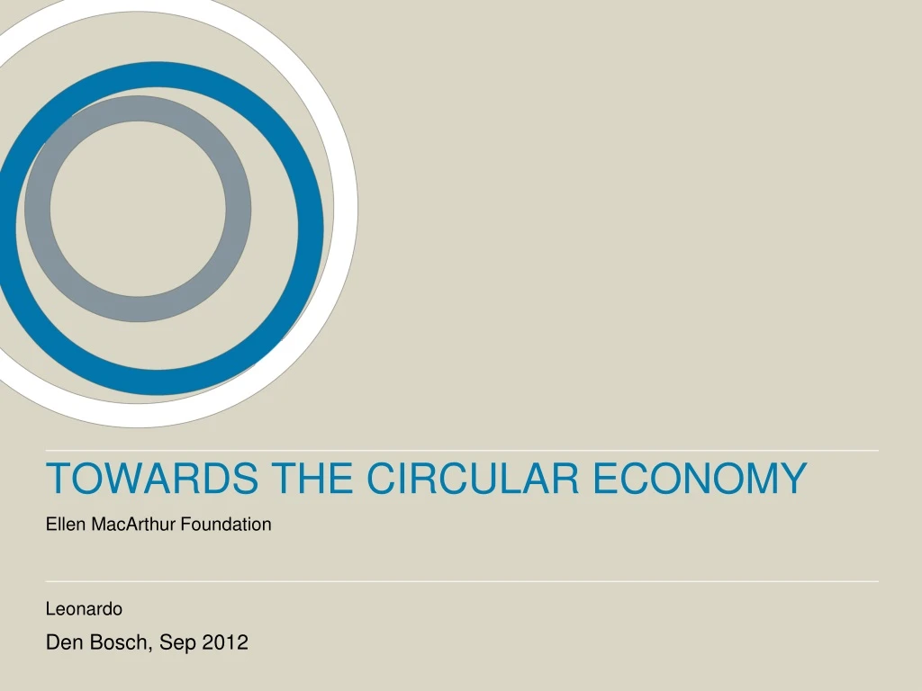 towards the circular economy
