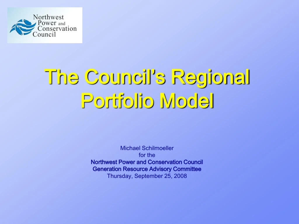 the council s regional portfolio model