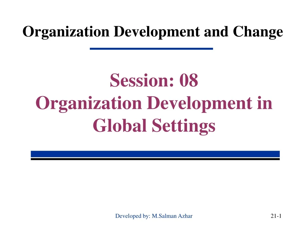 organization development and change