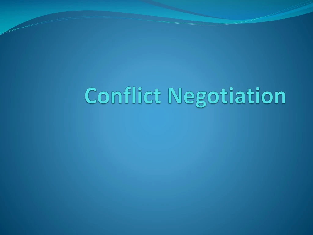 conflict negotiation