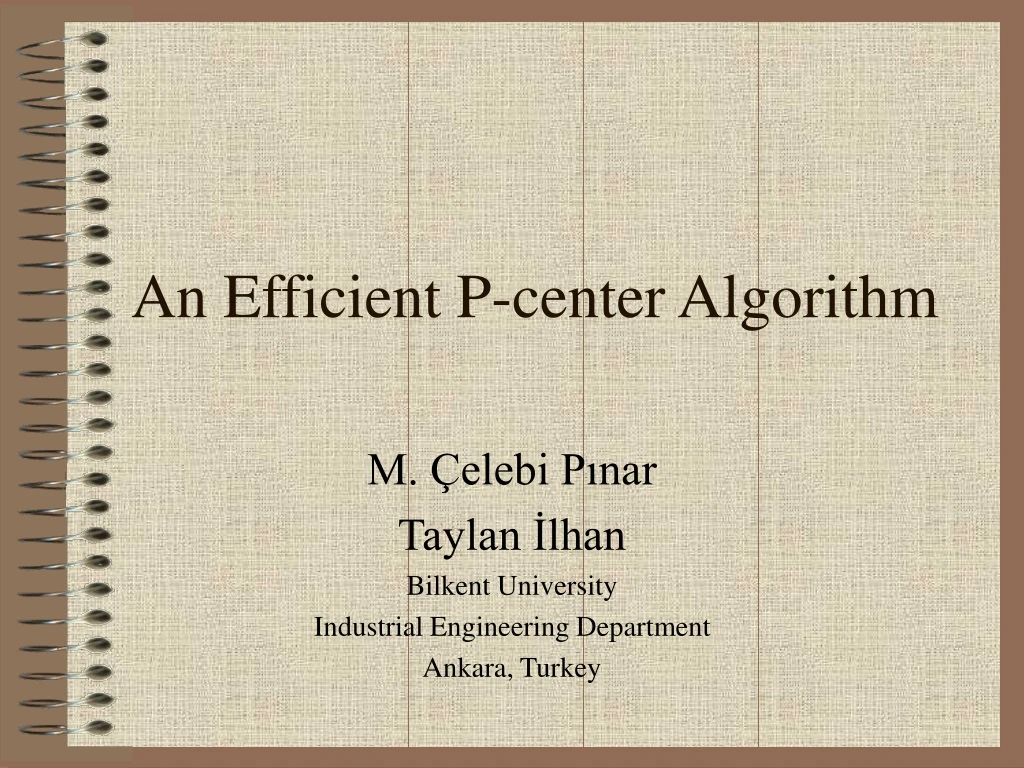 an efficient p center algorithm