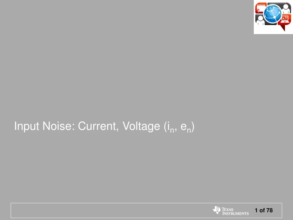 input noise current voltage i n e n