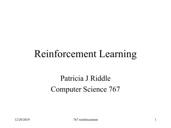 Reinforcement Learning