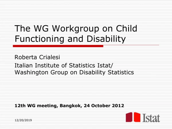 The WG Workgroup on Child Functioning and Disability