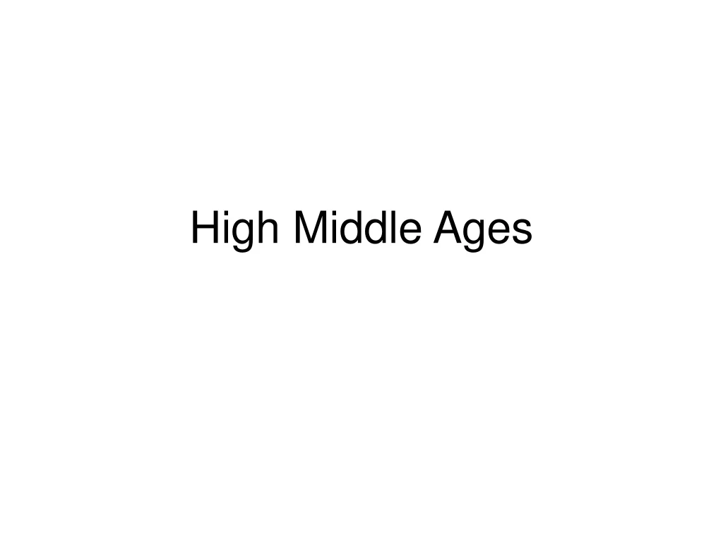 high middle ages