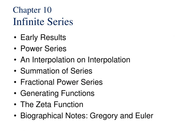 Chapter 10 Infinite Series