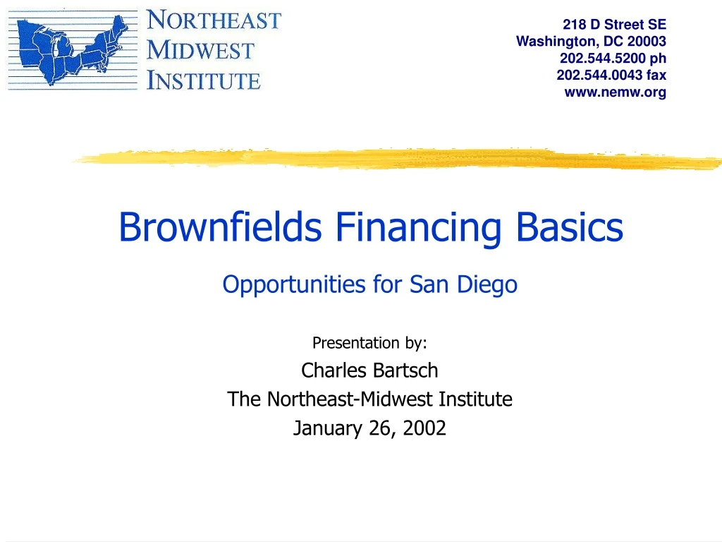 brownfields financing basics