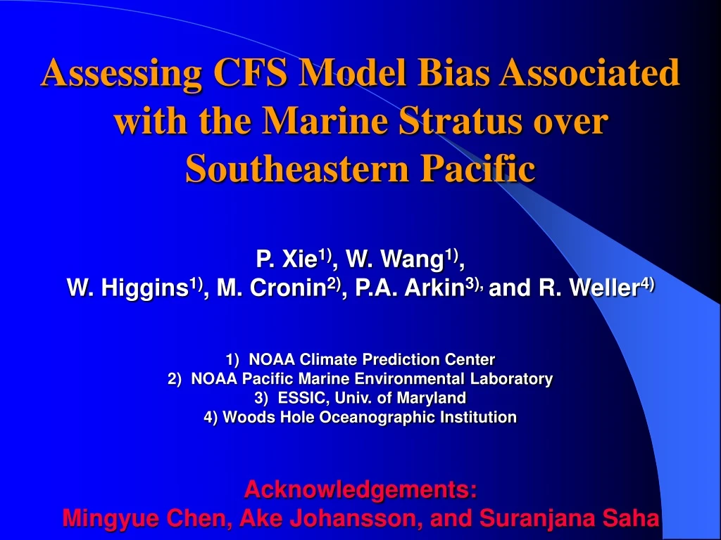 assessing cfs model bias associated with