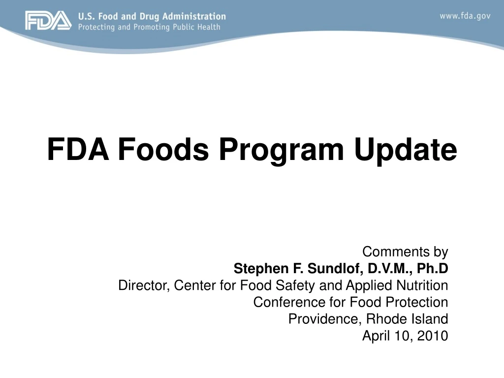 fda foods program update