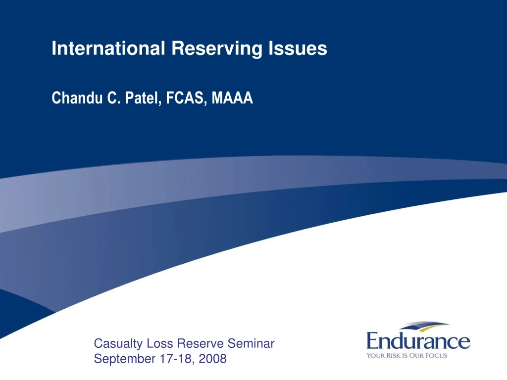 international reserving issues