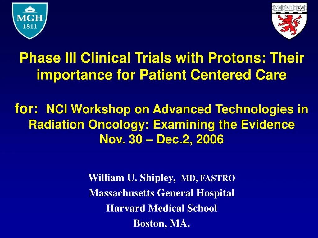 william u shipley md fastro massachusetts general hospital harvard medical school boston ma