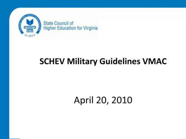 SCHEV Military Guidelines VMAC
