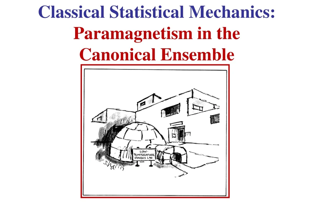 classical statistical mechanics paramagnetism