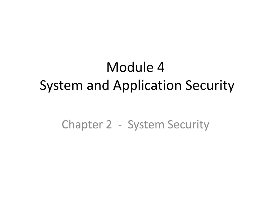 module 4 system and application security