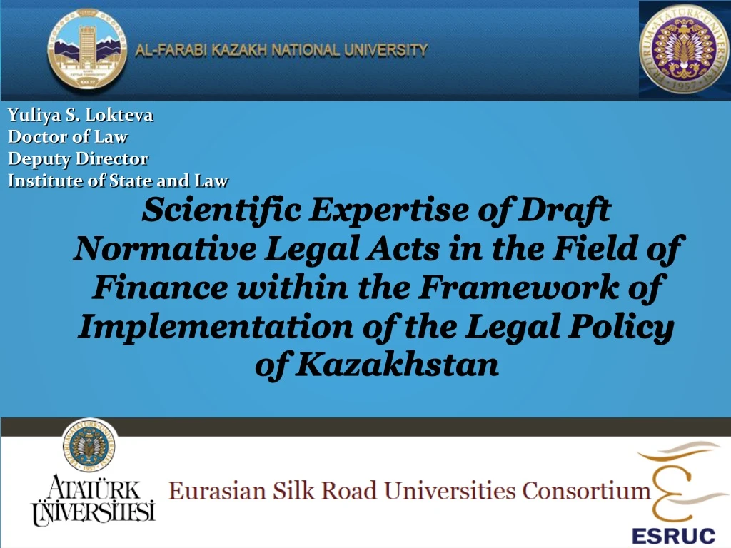 scientific expertise of draft normative legal