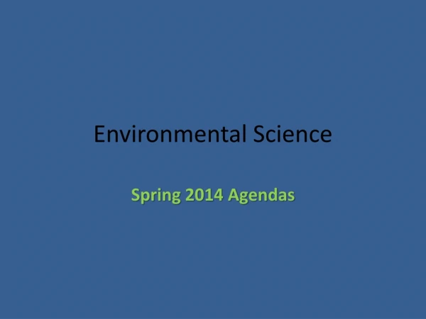 Environmental Science