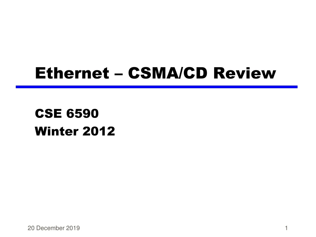 ethernet csma cd review