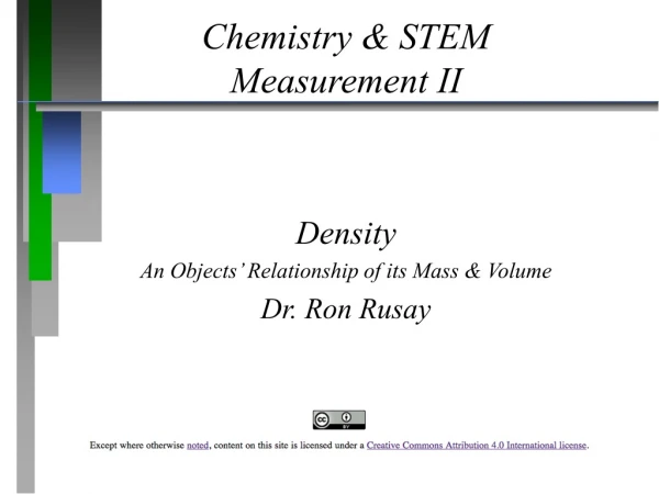 Chemistry &amp; STEM  Measurement II