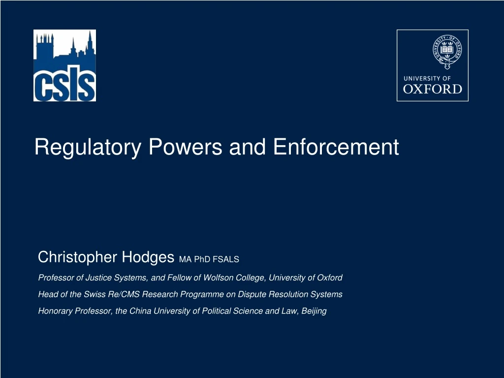 regulatory powers and enforcement