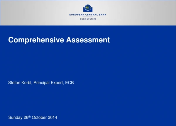 Comprehensive Assessment Stefan Kerbl, Principal Expert, ECB