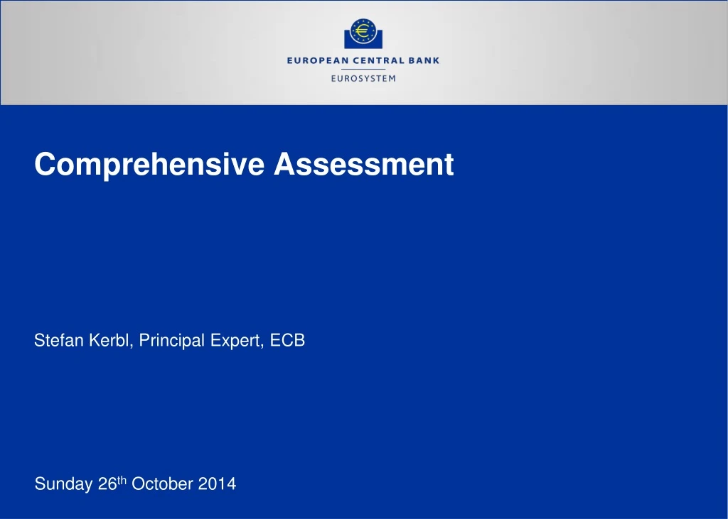 comprehensive assessment stefan kerbl principal expert ecb