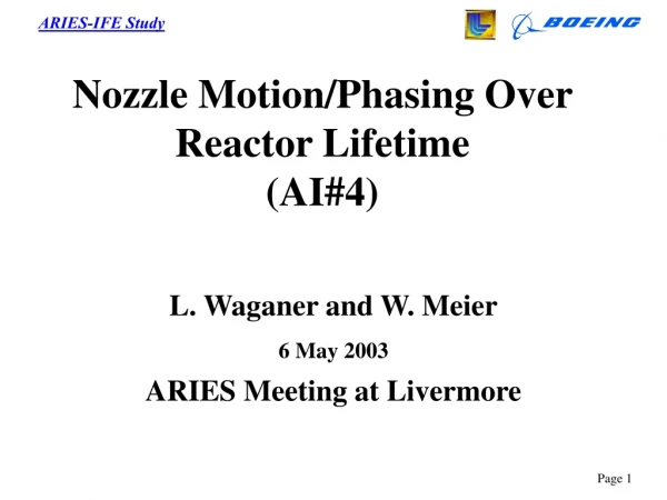 Nozzle Motion/Phasing Over Reactor Lifetime  (AI#4)