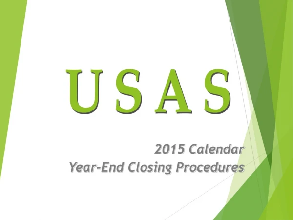 2015 Calendar  Year-End Closing Procedures