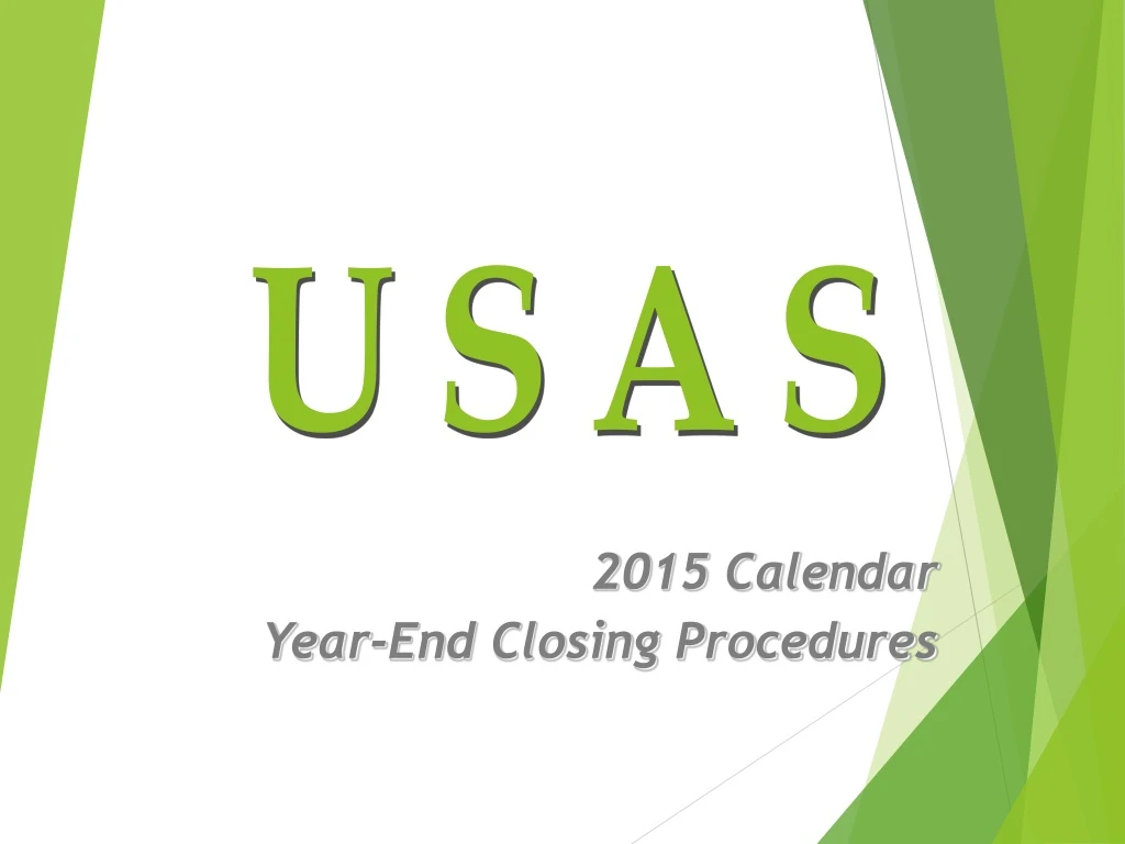 2015 calendar year end closing procedures