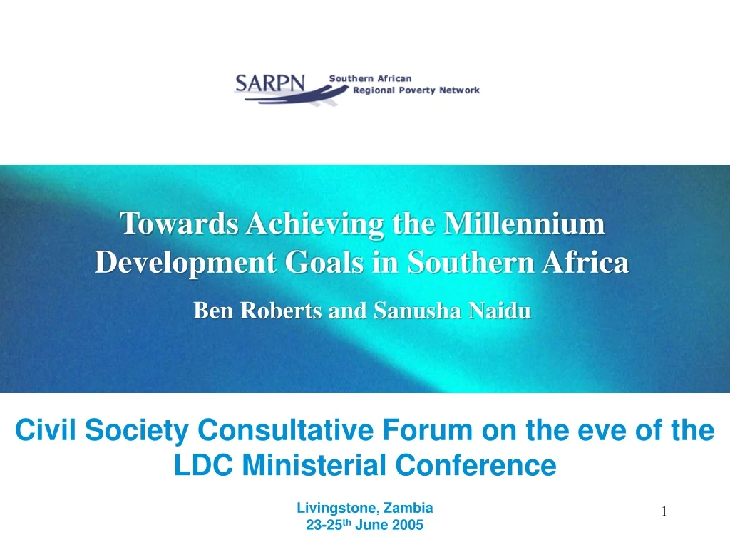 towards achieving the millennium development