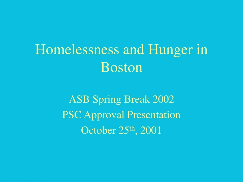 homelessness and hunger in boston