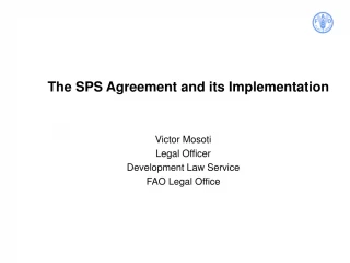 The SPS Agreement for WTO Accession - slide 1