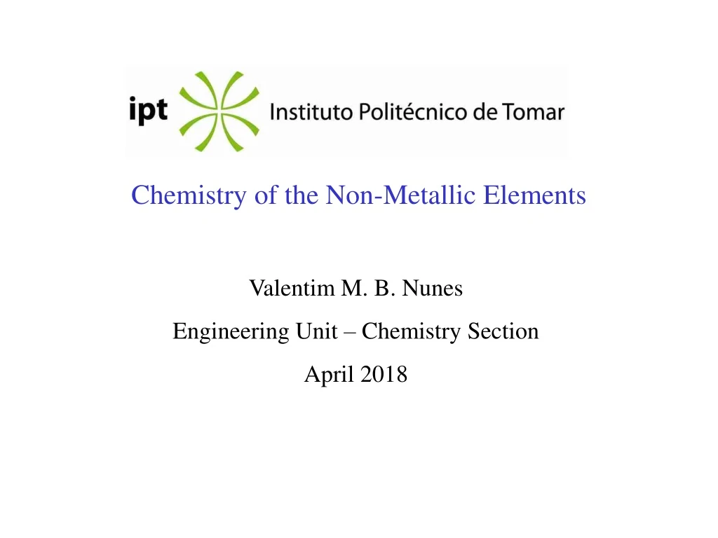 chemistry of the non metallic elements