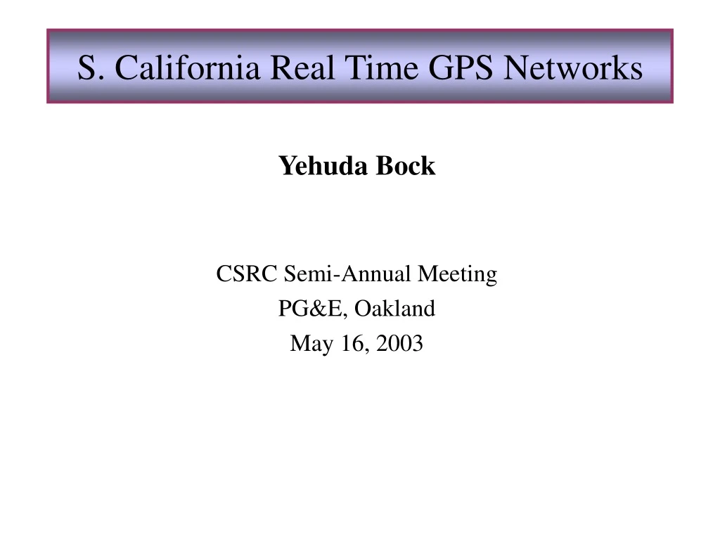 s california real time gps networks