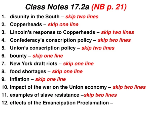 Class Notes 17.2a  (NB p. 21)