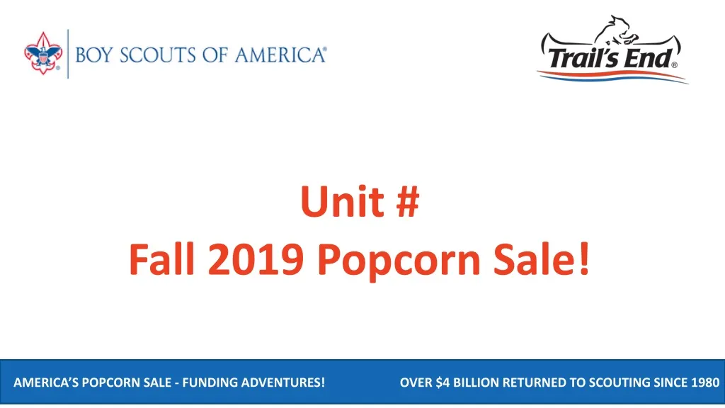 unit fall 2019 popcorn sale