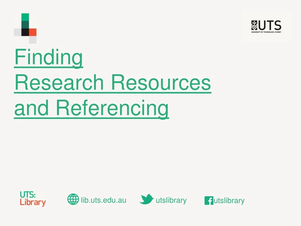 finding research resources and referencing