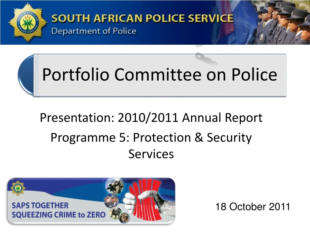 presentation 2010 2011 annual report programme 5 protection security services