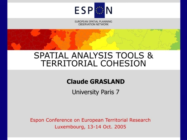 SPATIAL ANALYSIS TOOLS &amp; TERRITORIAL COHESION