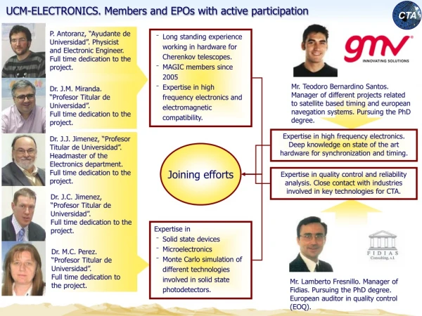 UCM-ELECTRONICS. Members and EPOs with active participation