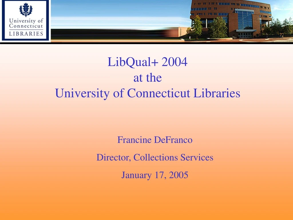 libqual 2004 at the university of connecticut