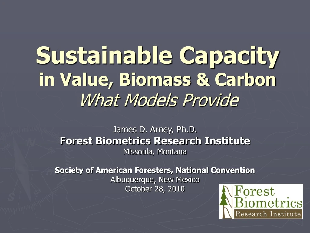 sustainable capacity in value biomass carbon what models provide