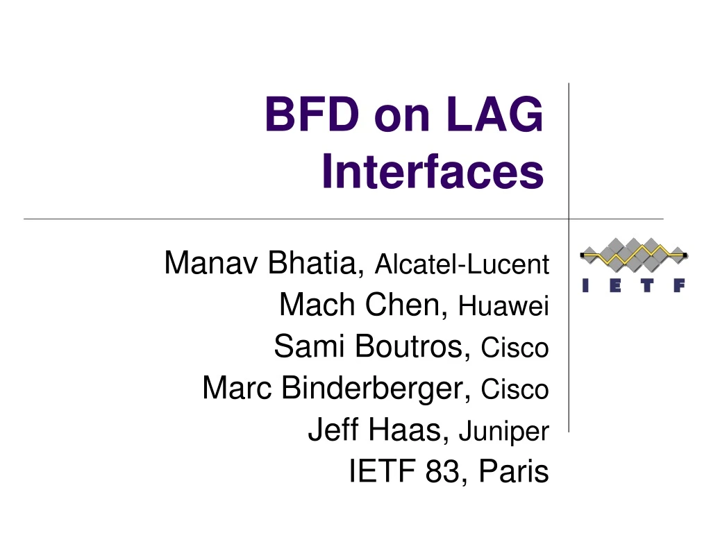 bfd on lag interfaces