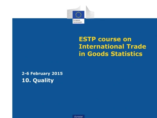 estp course on international trade in goods statistics