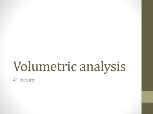 Volumetric analysis